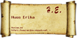 Huss Erika névjegykártya